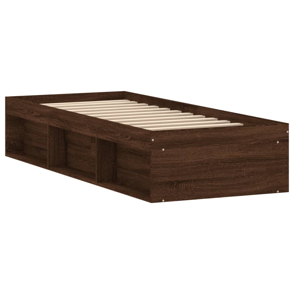 Sengeramme brun eik 75x190 cm