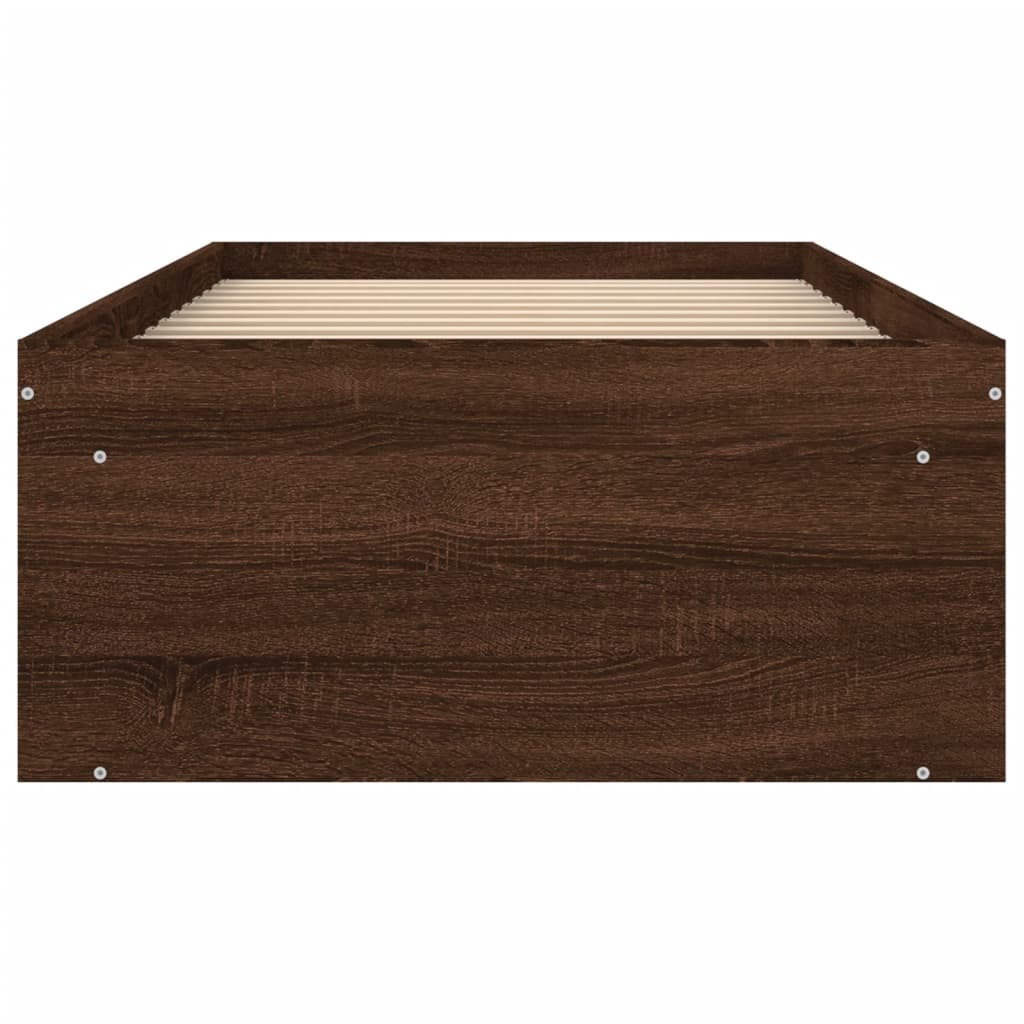 Sengeramme brun eik 75x190 cm