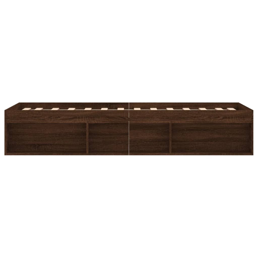 Sengeramme brun eik 75x190 cm