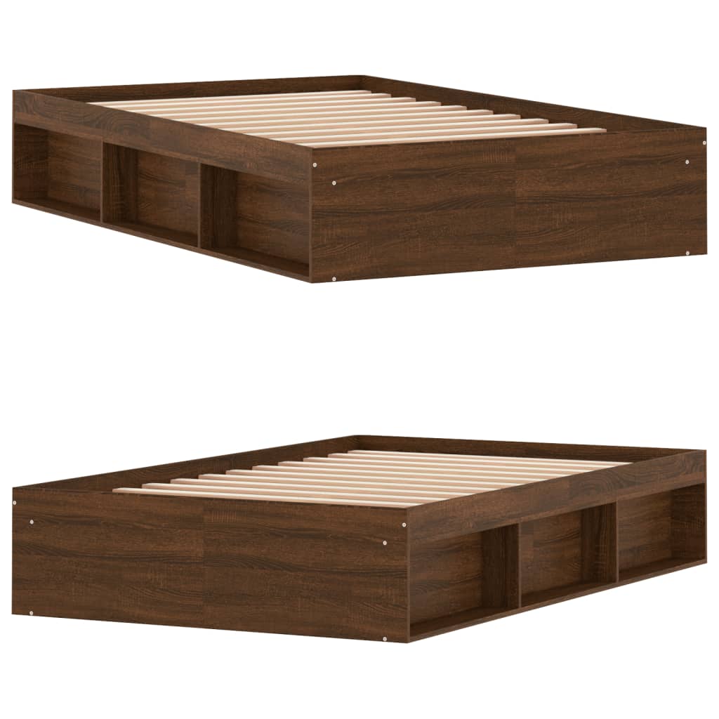 Sengeramme brun eik 120x200 cm