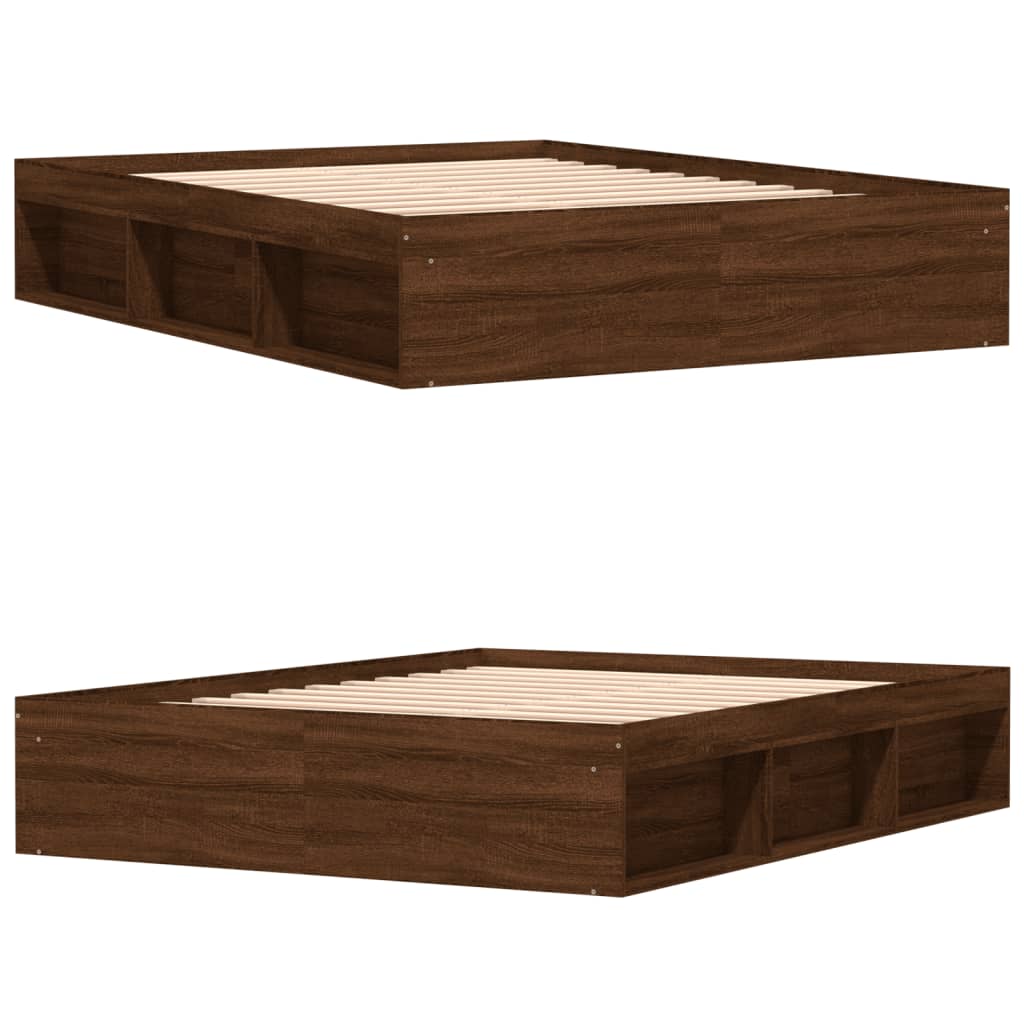 Sengeramme brun eik 140x200 cm