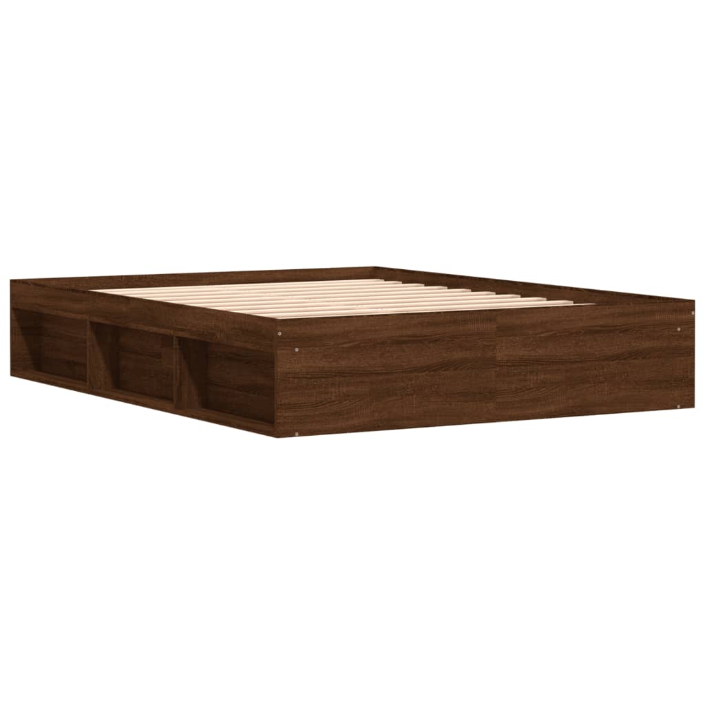 Sengeramme brun eik 140x200 cm