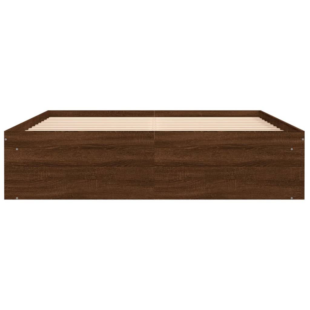 Sengeramme brun eik 140x200 cm