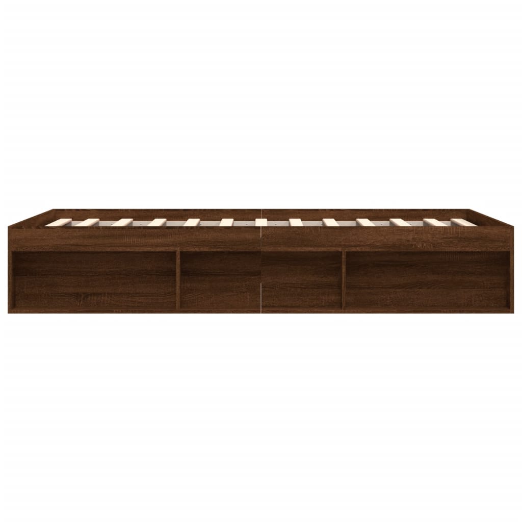 Sengeramme brun eik 140x200 cm