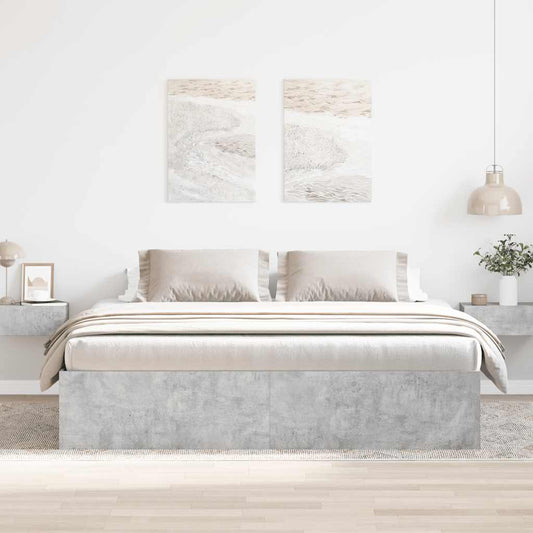 Sengeramme betonggrå 200x200 cm