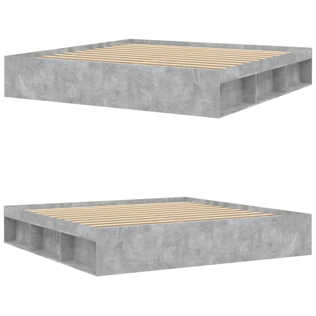 Sengeramme betonggrå 200x200 cm