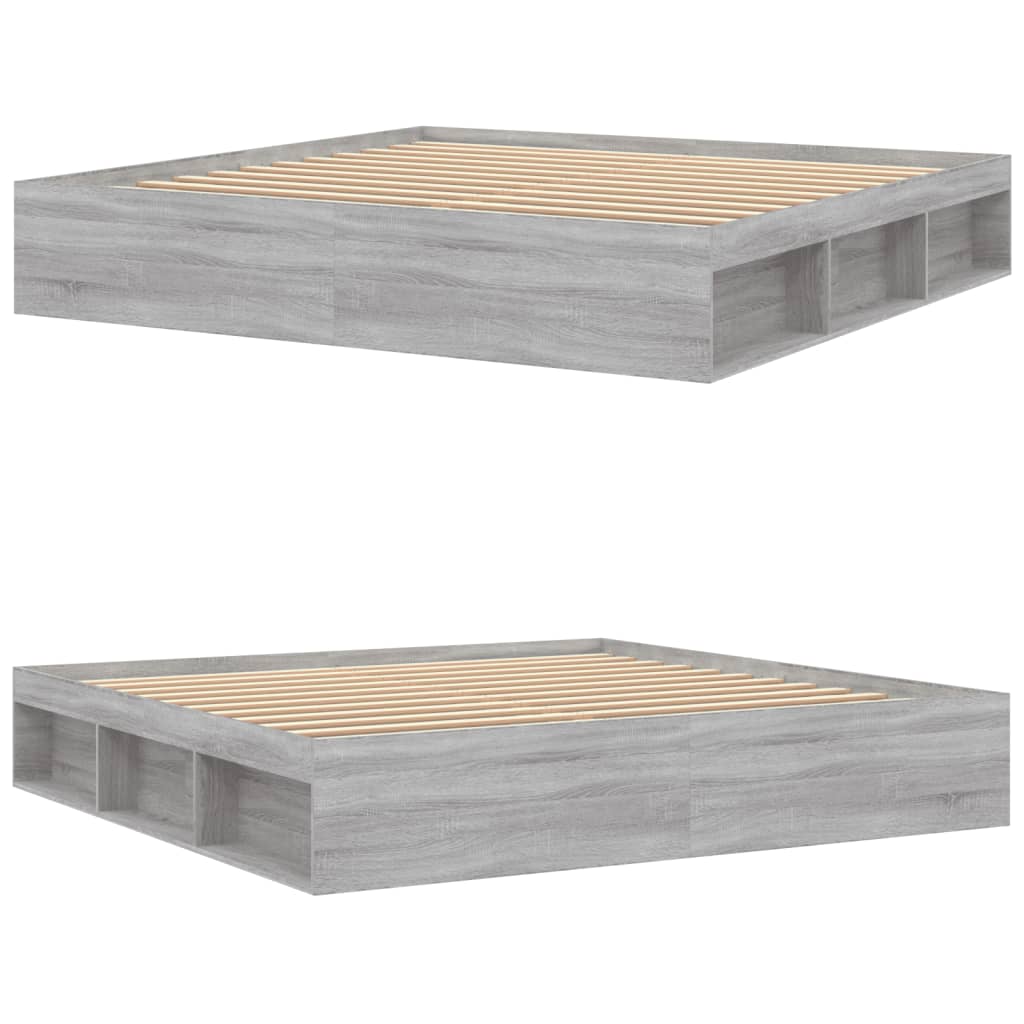 Sengeramme grå sonoma 200x200 cm