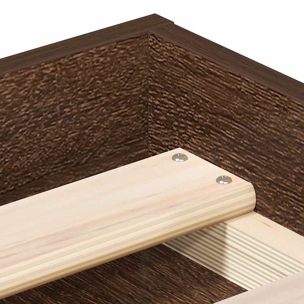 Sengeramme brun eik 140x190 cm