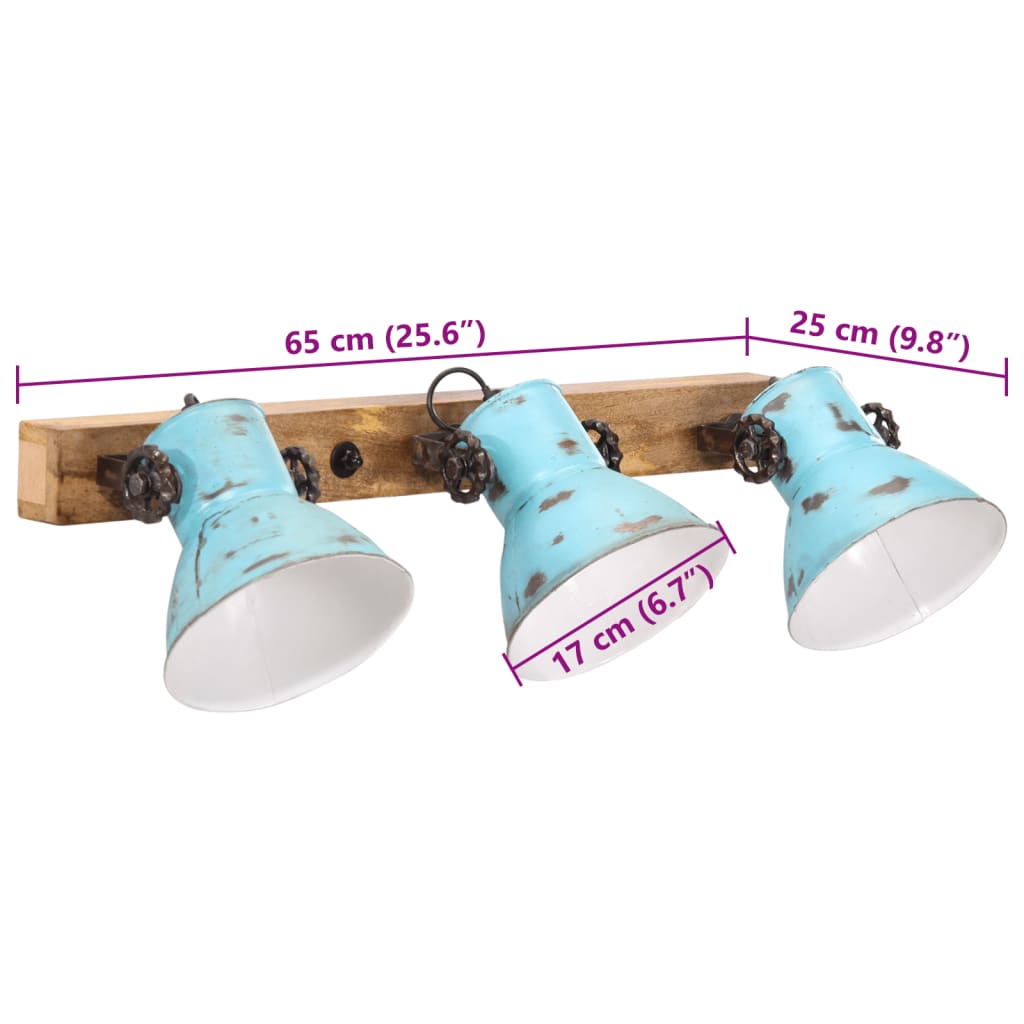 Vegglampe 25 W denimblå 65x25 cm E27