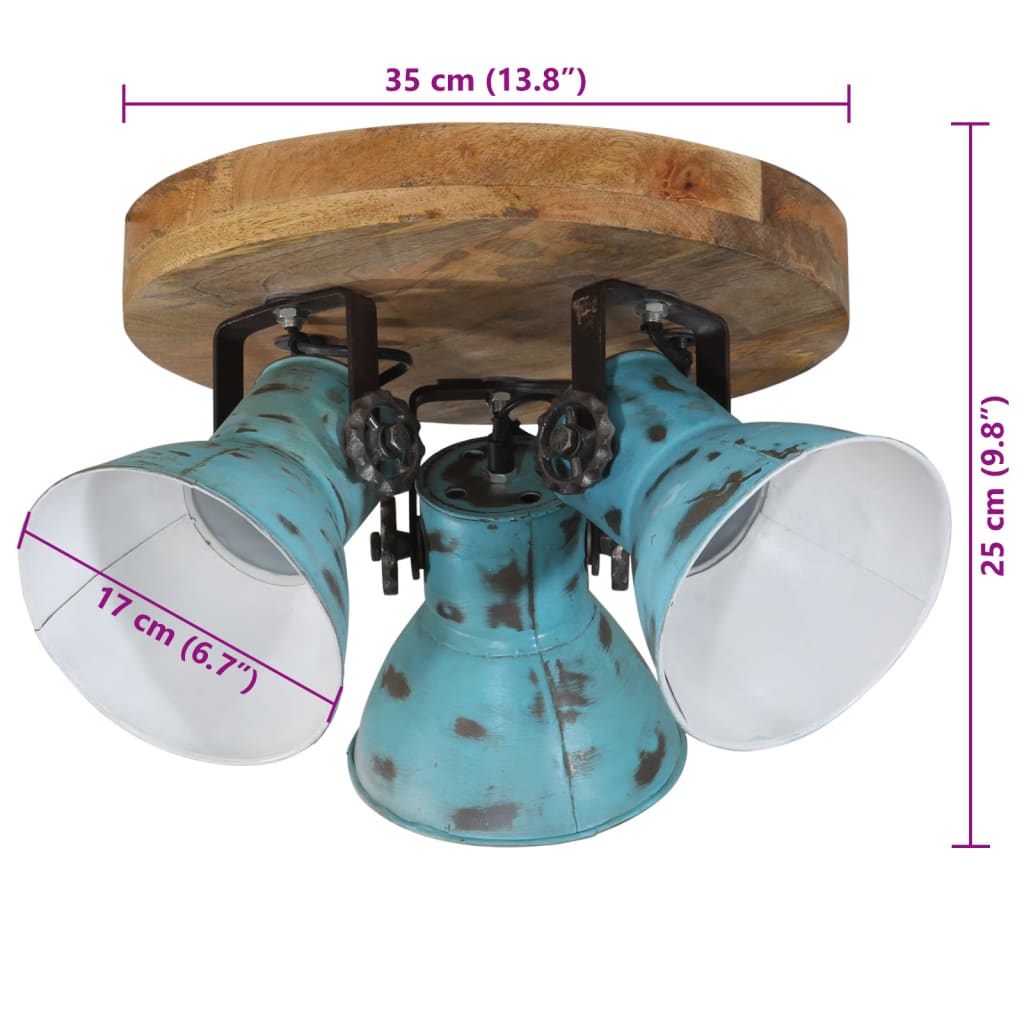 Taklampe 25 W denimblå 35x35x25 cm E27
