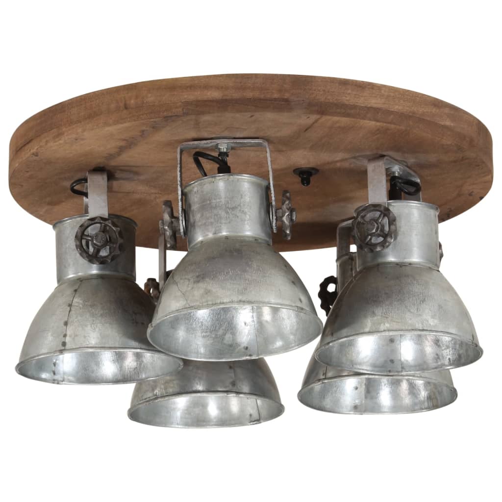 Skrivebordslampe 25 W vintage sølv 50x50x25 cm E27