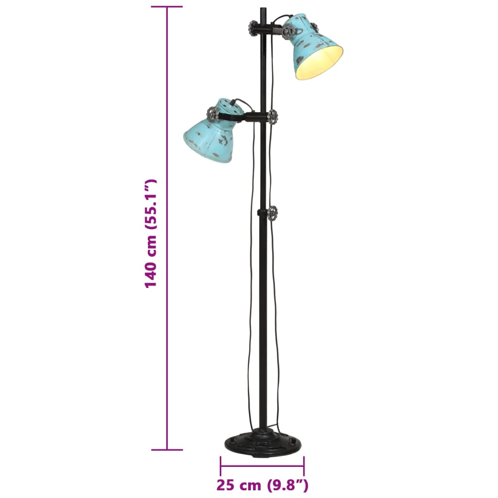 Vegglampe 25 W denimblå 25x25x90/140 cm E27