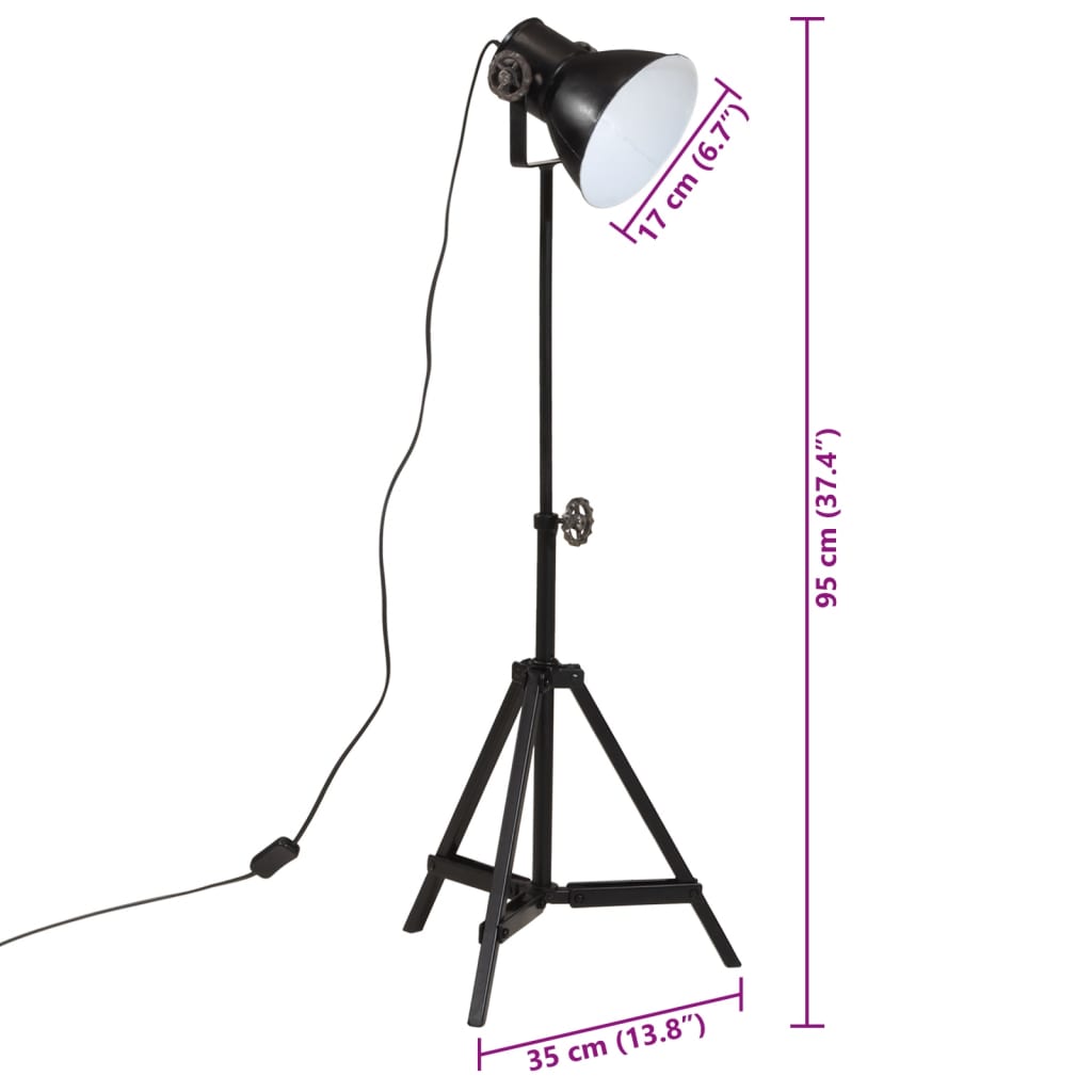 Gulvlampe 25 W svart 35x35x65/95 cm E27 vidaXL