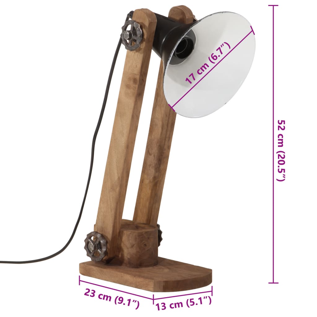 Skrivebordslampe 25 W svart 23x13x52 cm E27
