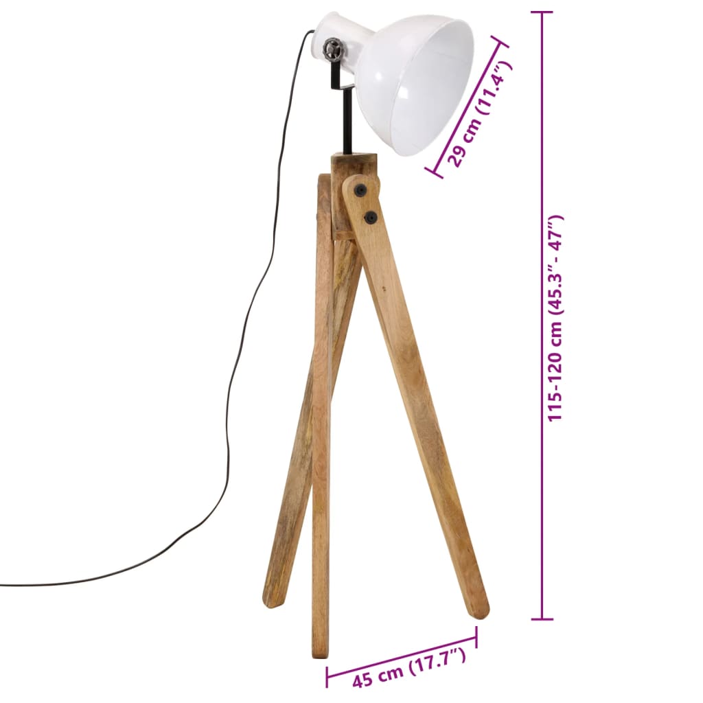 Gulvlampe 25 W hvit 45x45x120 cm E27