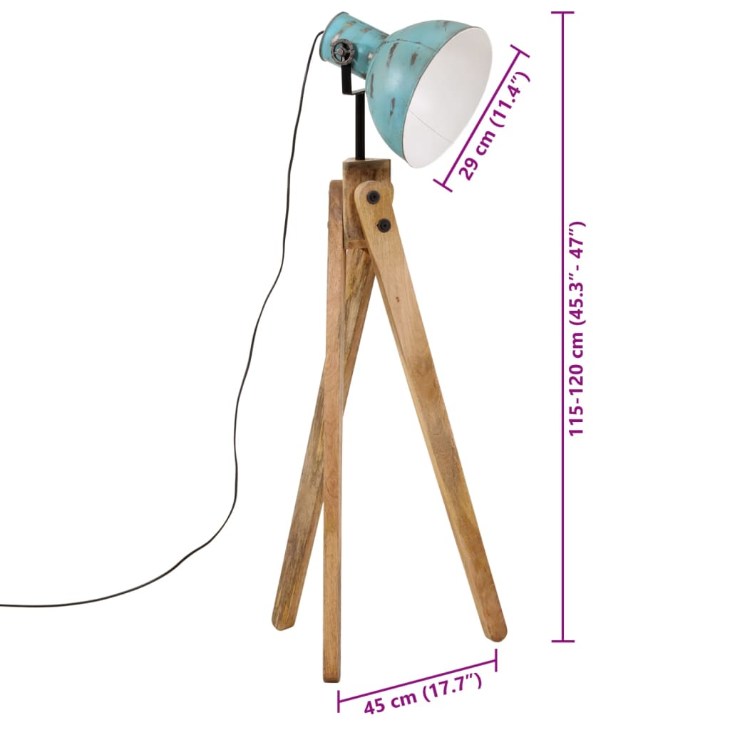 Gulvlampe 25 W denimblå 45x45x120 cm E27