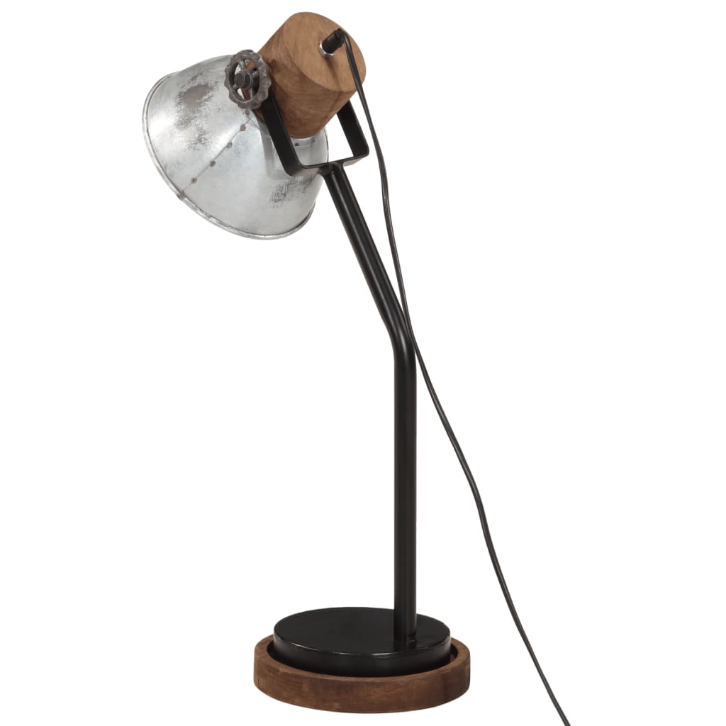 Skrivebordslampe 25 W vintage sølv 18x18x60 cm E27