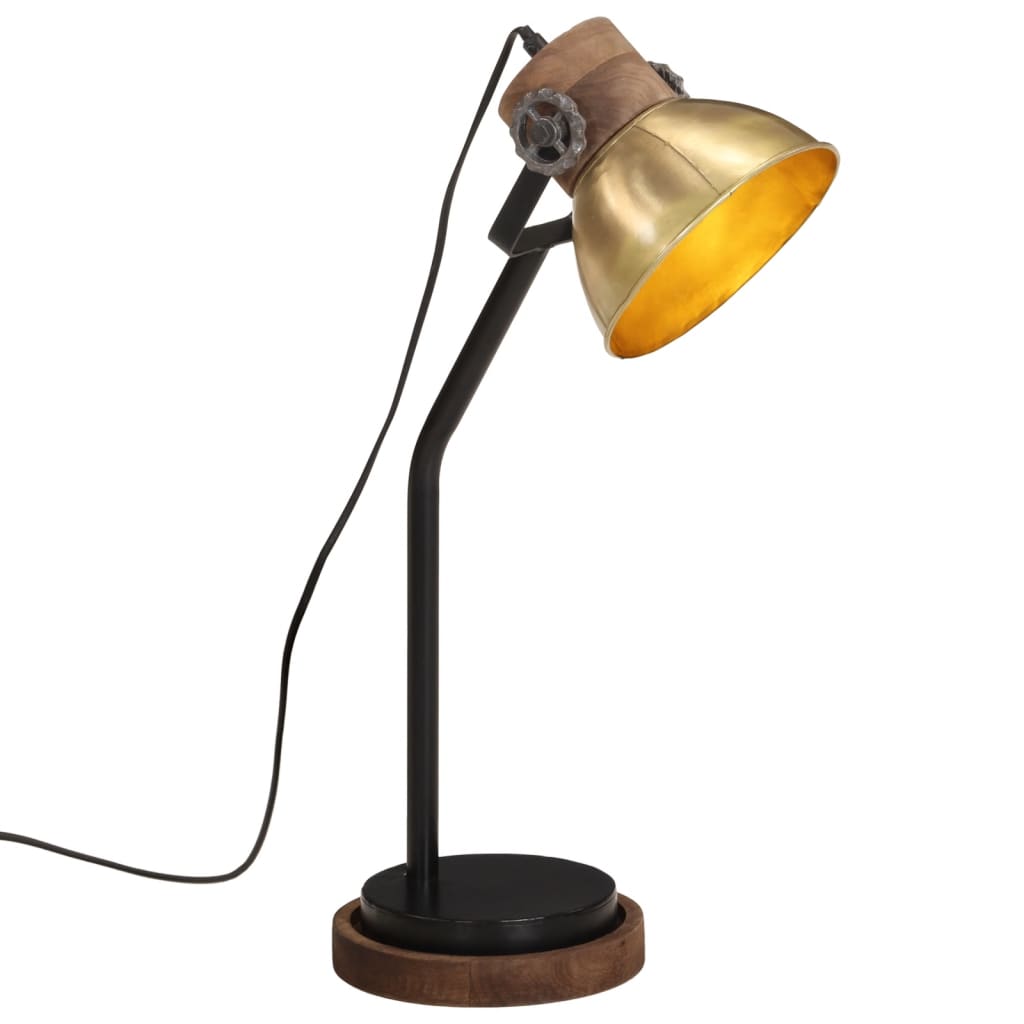Skrivebordslampe 25 W antikk messing 17x17x60 cm E27