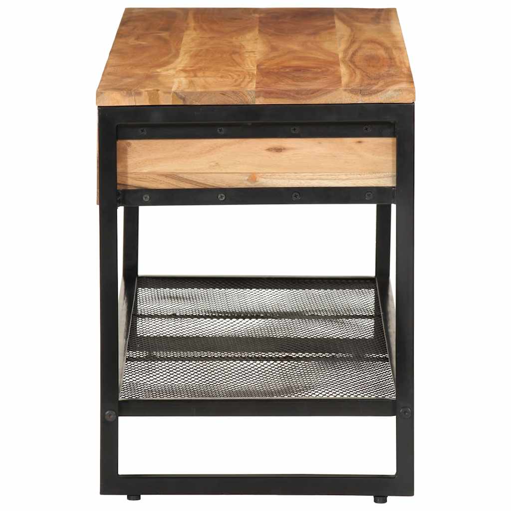 Skobenk 110x35x45 cm heltre akasie og jern