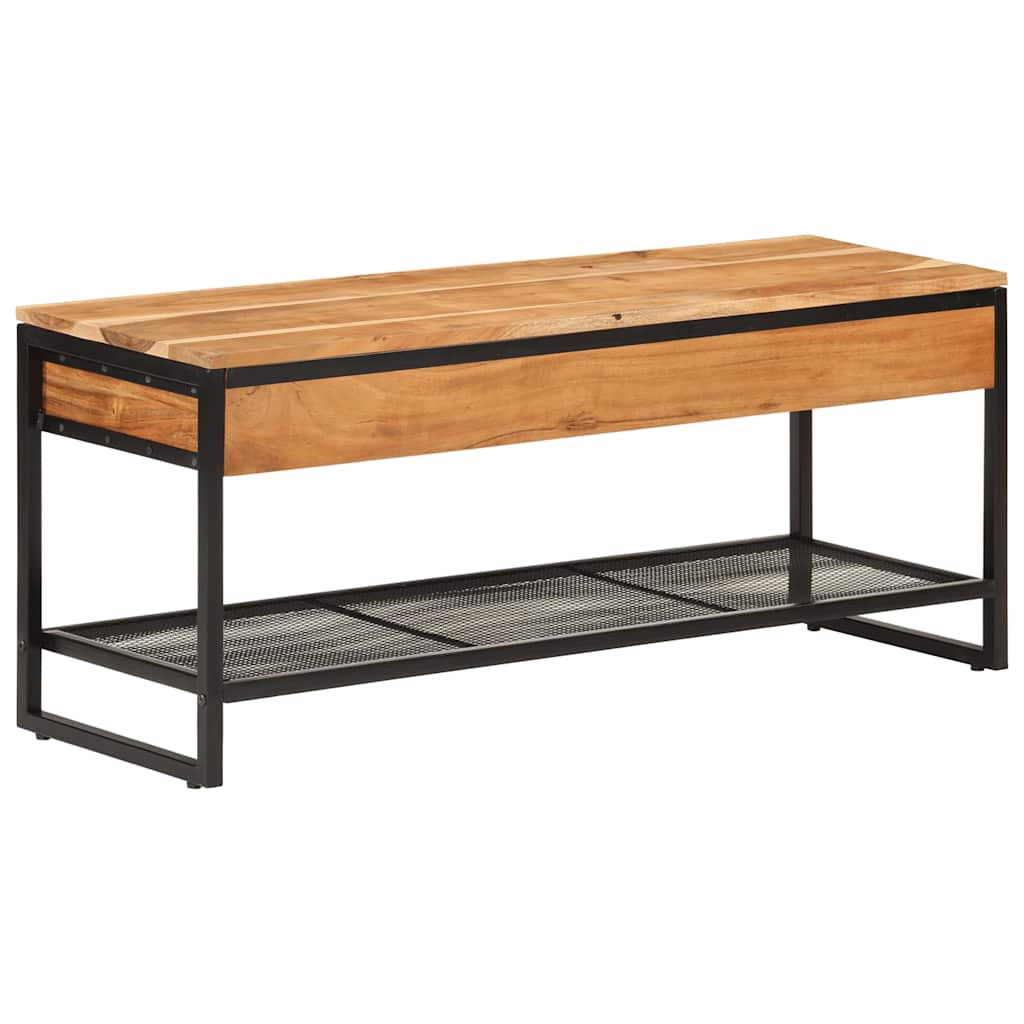 Skobenk 110x35x45 cm heltre akasie og jern