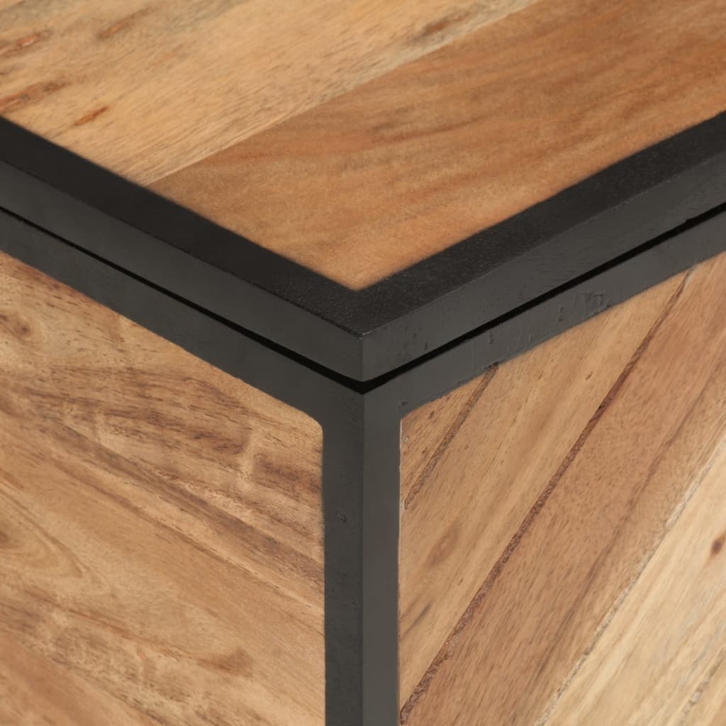 Putekasse 60x30x30 cm heltre akasie og jern