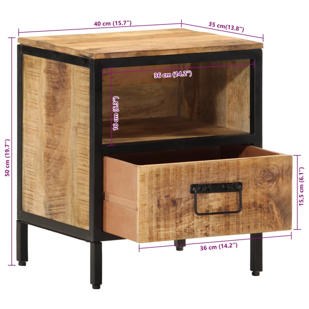 Nattbord 40x35x50 heltre mango