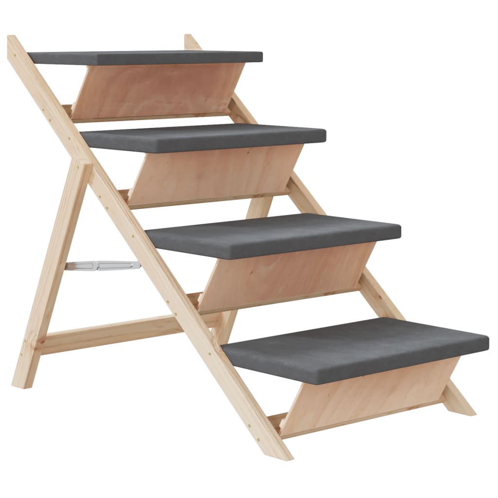 Hundetrapp grå 105x47 cm heltre gran vidaXL
