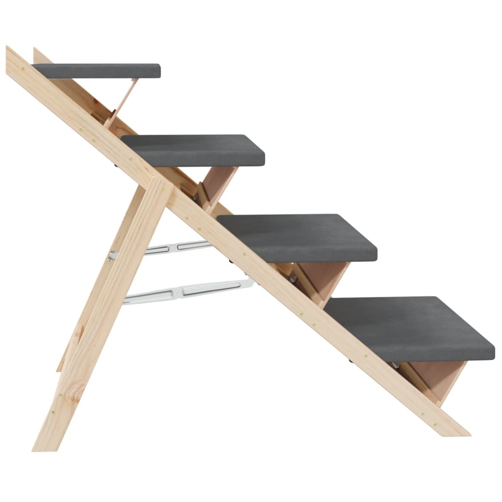 Hundetrapp grå 105x47 cm heltre gran vidaXL