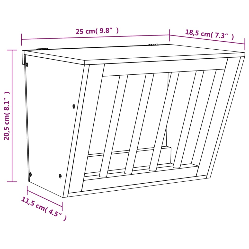 Høymater for kanin 25x18,5x20,5 cm heltre gran