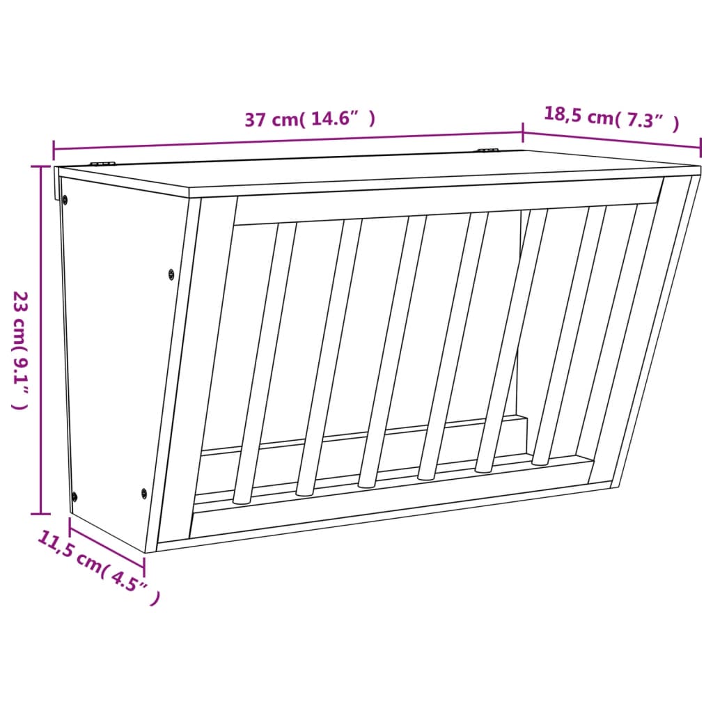 Høymater for kanin 37x18,5x23 cm heltre gran