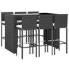 Hagebarsett med puter 7 deler svart polyrotting