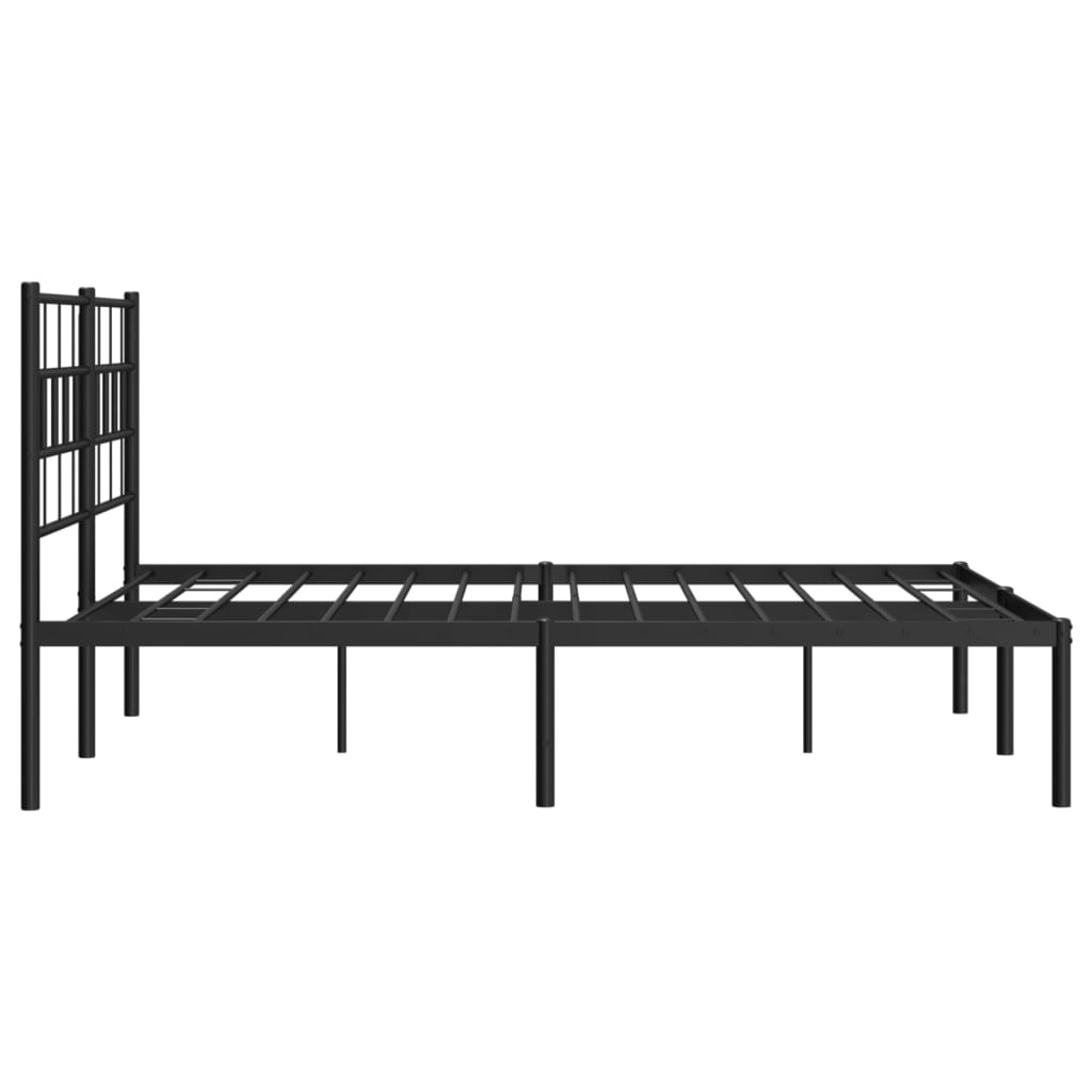 Sengeramme i metall med sengegavl svart 120x200 cm