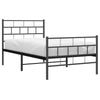 Sengeramme i metall med hode- og fotgavl svart 107x203 cm