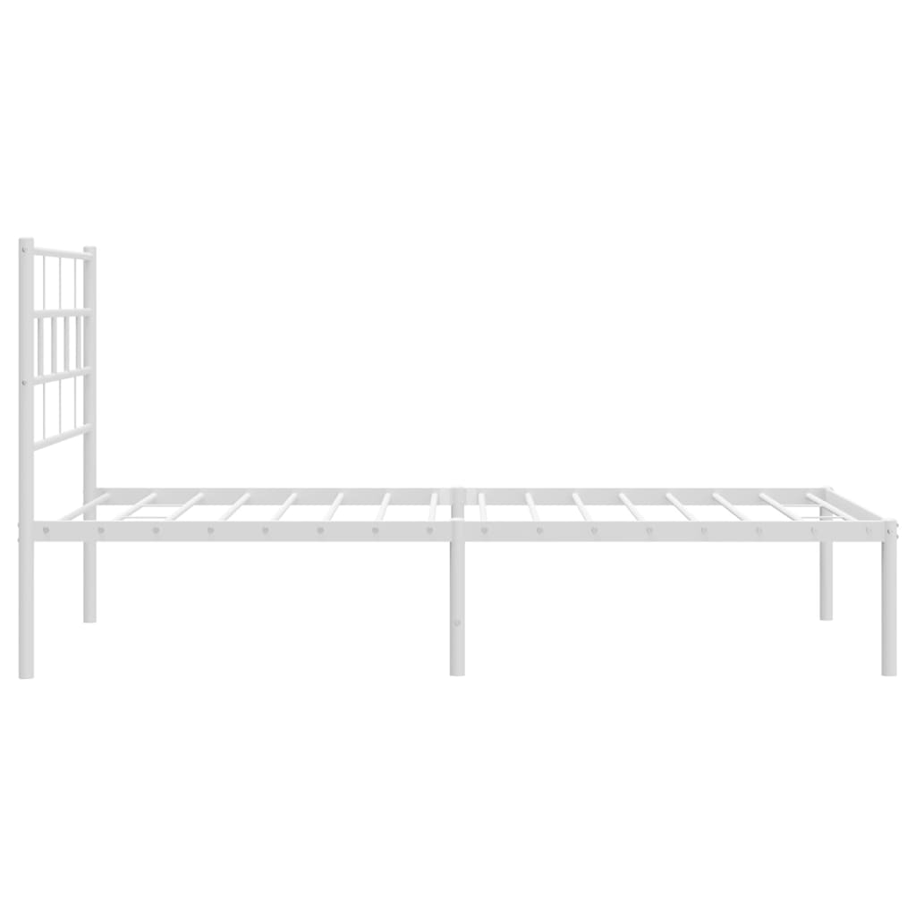 Sengeramme i metall med hodegavl hvit 80x200 cm