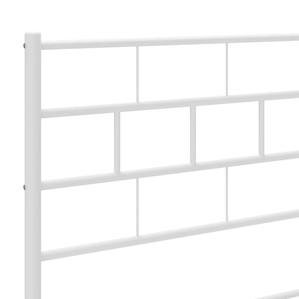 Sengeramme i metall med hodegavl hvit 100x190 cm