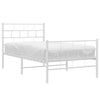 Sengeramme i metall med hode- og fotgavl hvit 90x200 cm