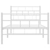 Sengeramme i metall med hode- og fotgavl hvit 90x200 cm