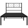 Sengeramme i metall med hodegavl svart 90x190 cm