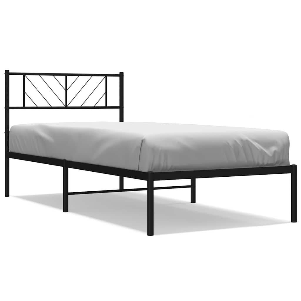 Sengeramme i metall med hodegavl svart 100x190 cm vidaXL