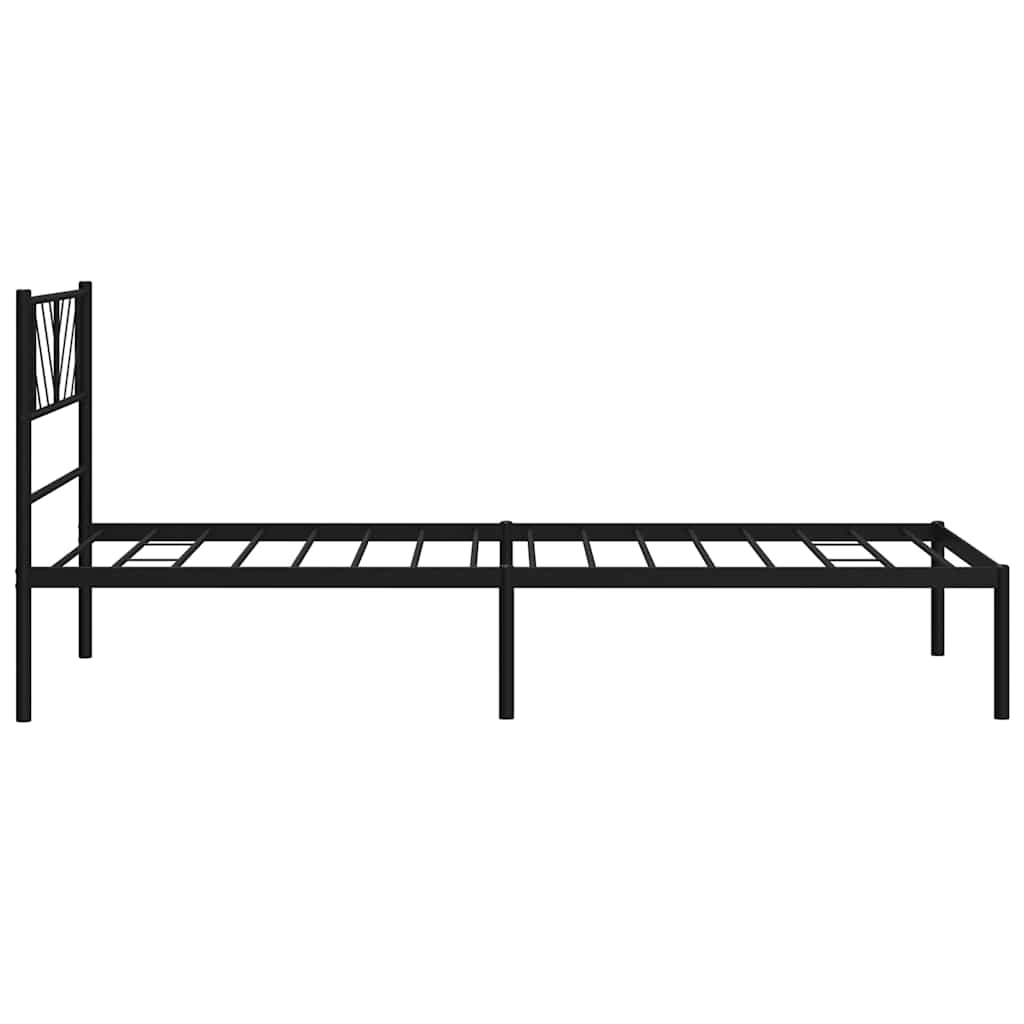 Sengeramme i metall med hodegavl svart 107x203 cm vidaXL