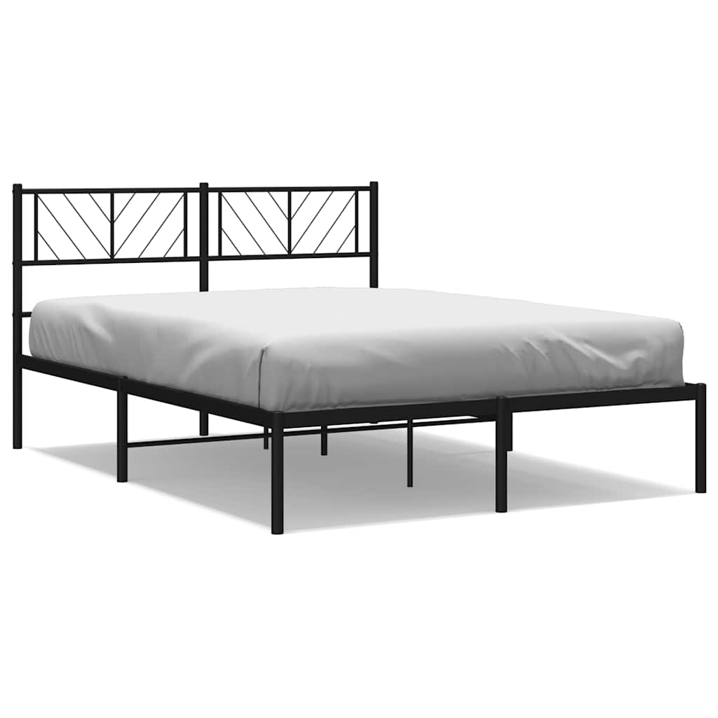Sengeramme i metall med hodegavl svart 135x190 cm vidaXL