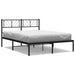 Sengeramme i metall med hodegavl svart 140x190 cm vidaXL