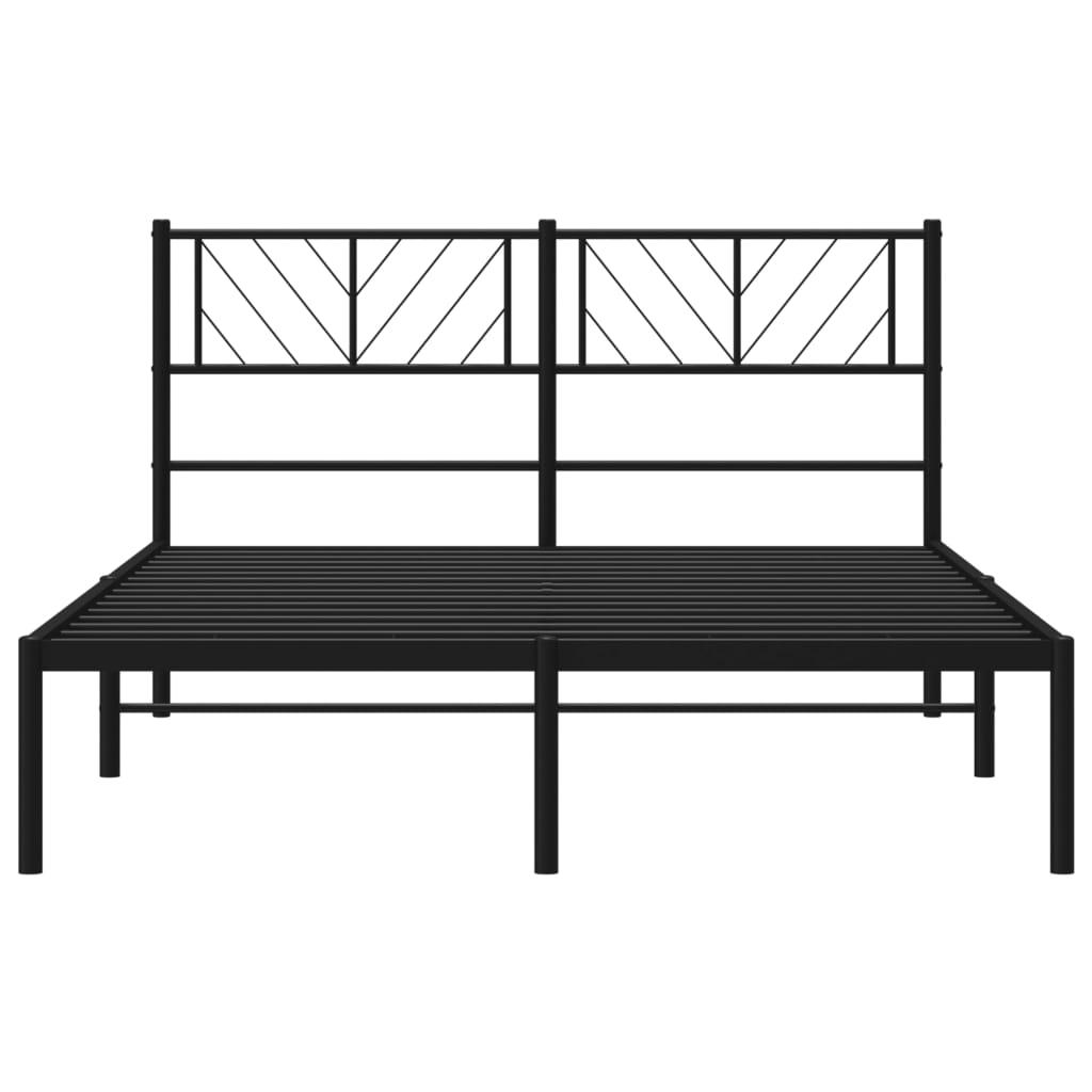 Sengeramme i metall med hodegavl svart 140x190 cm vidaXL