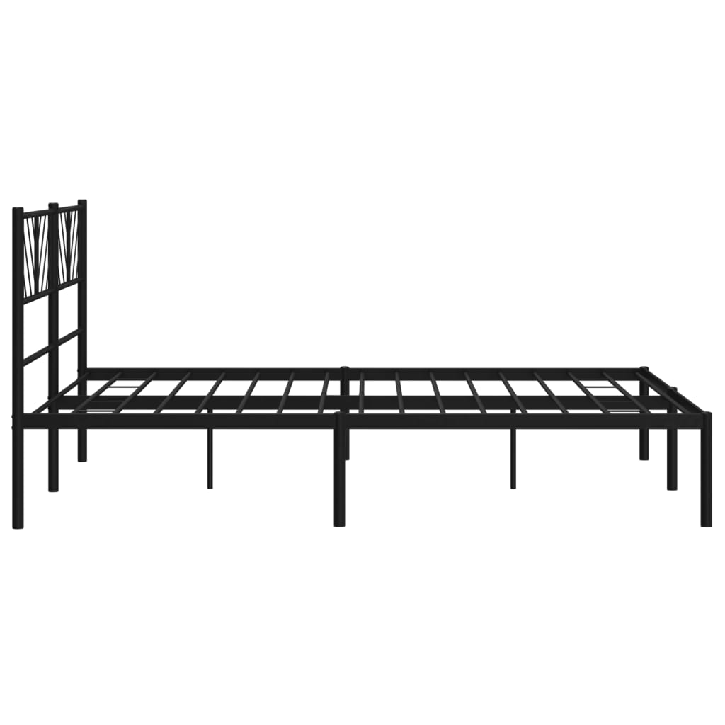 Sengeramme i metall med hodegavl svart 140x190 cm vidaXL