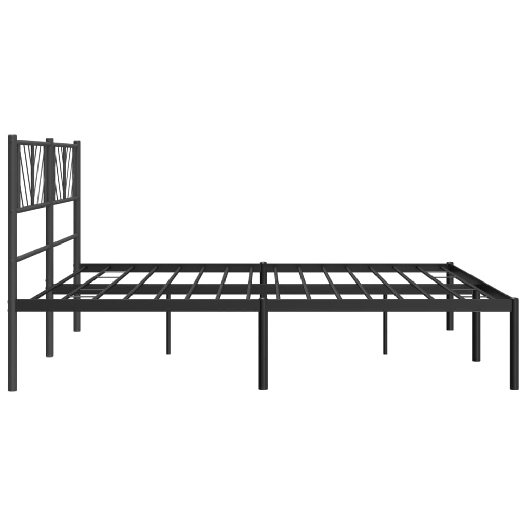 Sengeramme i metall med sengegavl svart 200x200 cm vidaXL