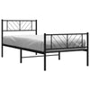 Sengeramme i metall med hode- og fotgavl svart 90x200 cm