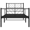 Sengeramme i metall med hode- og fotgavl svart 90x200 cm