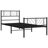 Sengeramme i metall med hode- og fotgavl svart 100x190 cm
