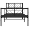 Sengeramme i metall med hode- og fotgavl svart 100x190 cm