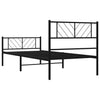Sengeramme i metall med hode- og fotgavl svart 100x190 cm
